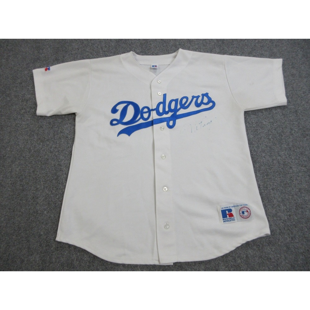 VTG Mike Piazza Los Angeles Dodgers Jersey Mens Large White MLB Baseball Russell